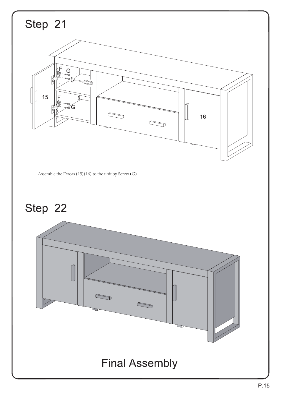 Walker Edison Furniture W60UBC22 60 Urban Blend TV Stand User Manual | Page 15 / 15