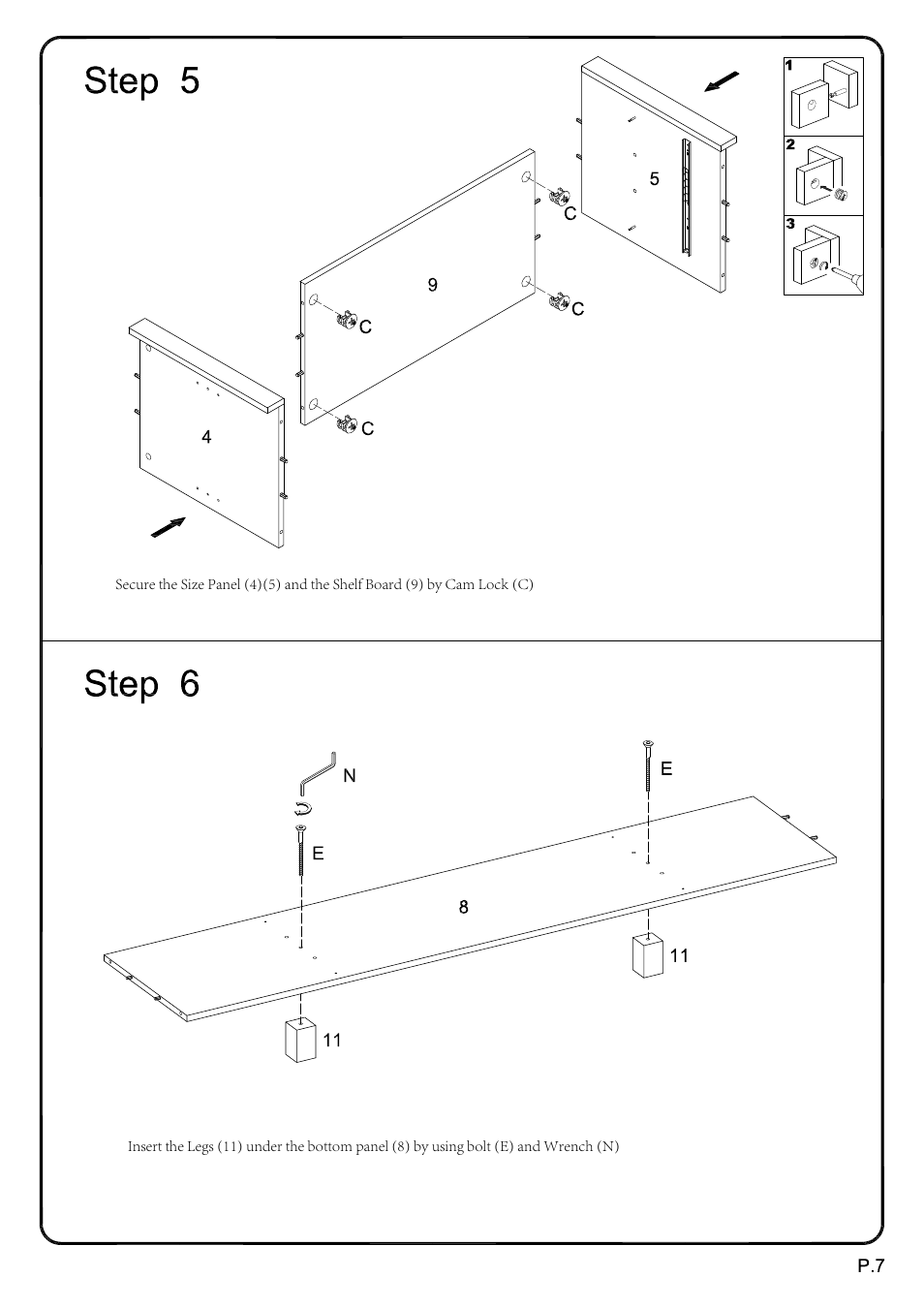 Walker Edison Furniture W60UBC22 60 Urban Blend TV Stand User Manual | Page 7 / 15