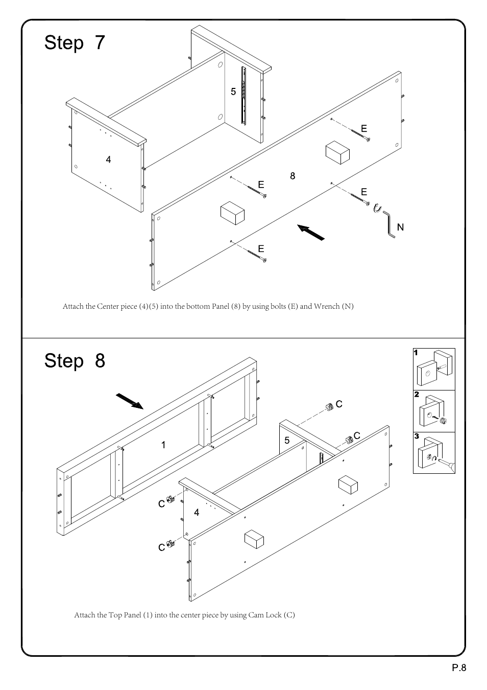 Walker Edison Furniture W60UBC22 60 Urban Blend TV Stand User Manual | Page 8 / 15