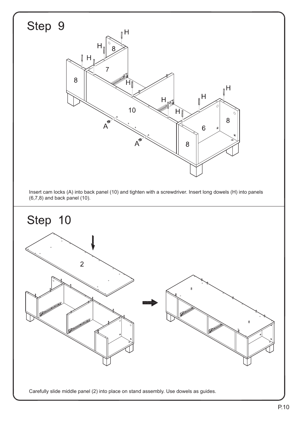 Walker Edison Furniture P60CMP-MT 60 TV Console User Manual | Page 10 / 18