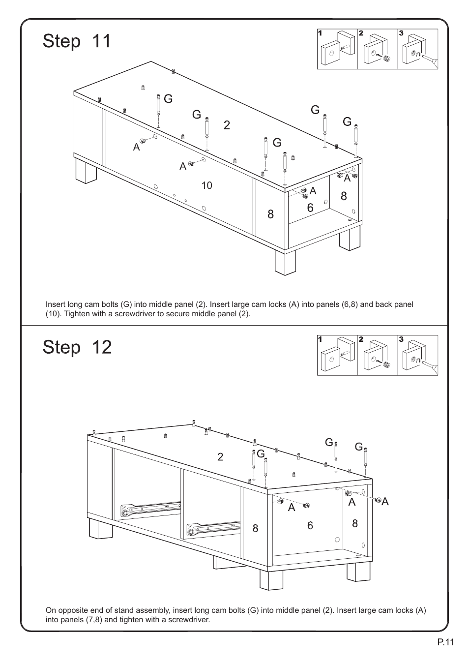 Walker Edison Furniture P60CMP-MT 60 TV Console User Manual | Page 11 / 18