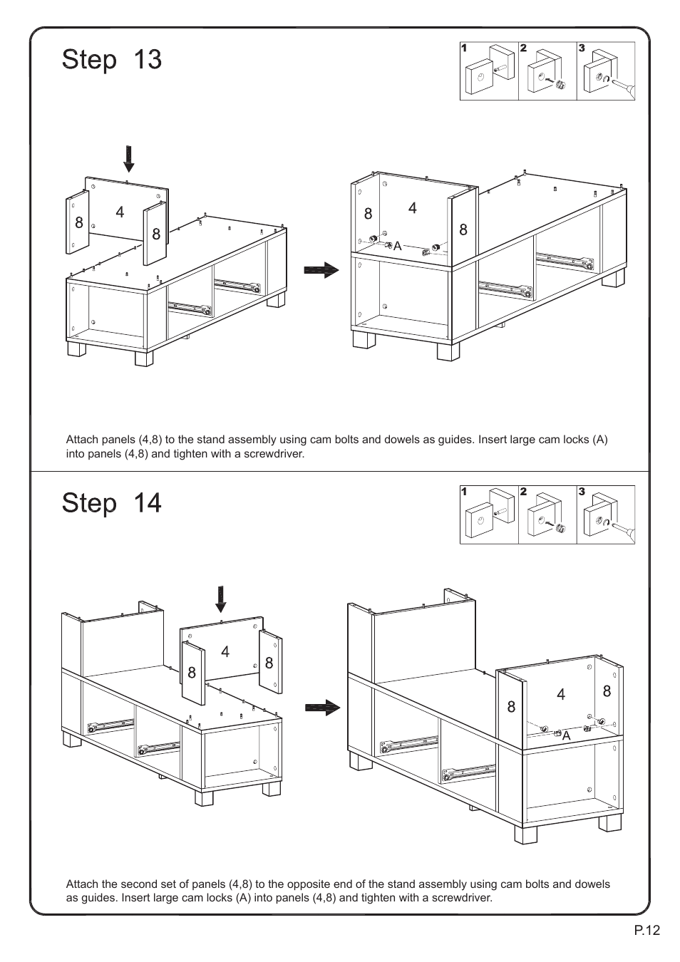 Walker Edison Furniture P60CMP-MT 60 TV Console User Manual | Page 12 / 18