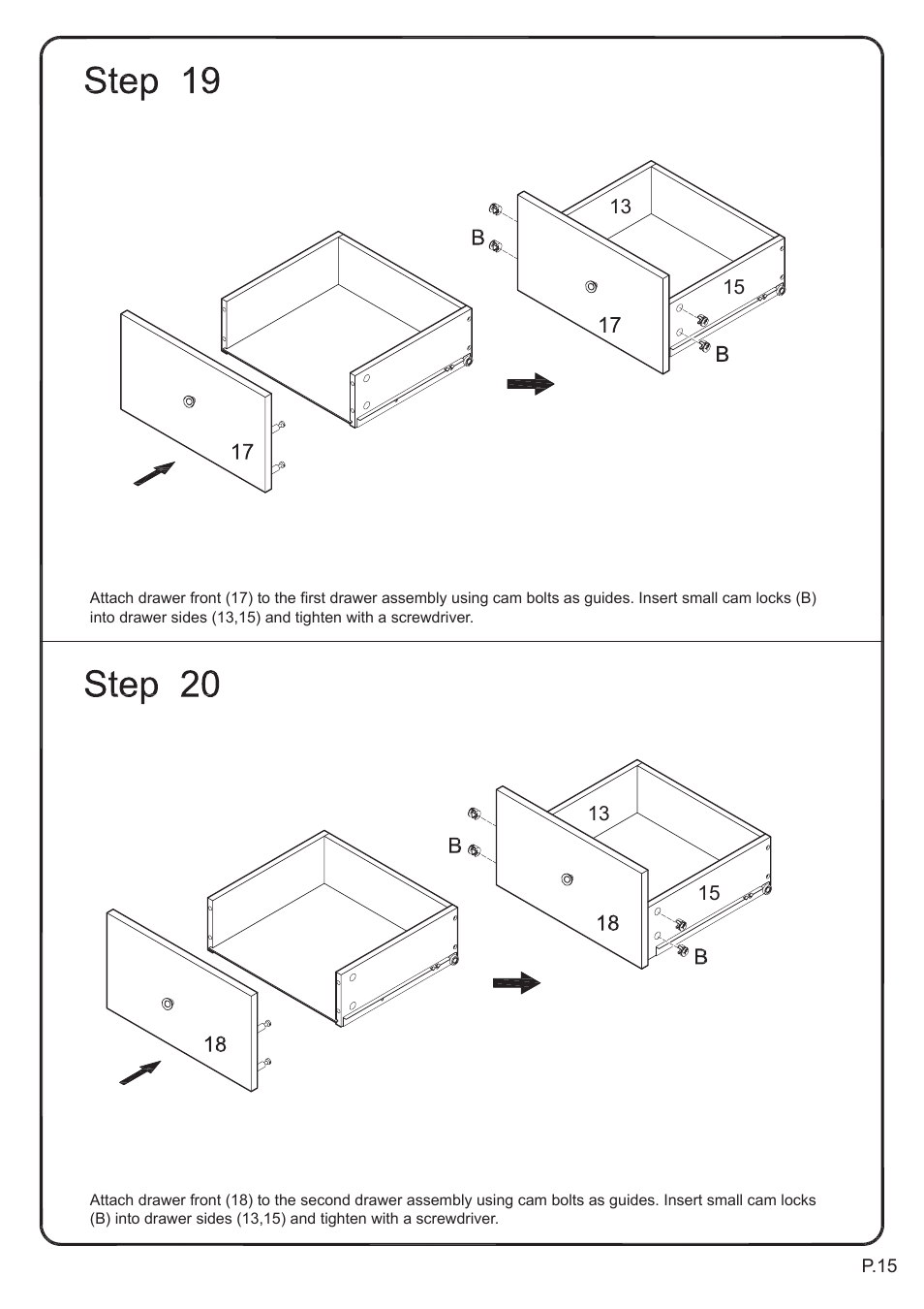 Walker Edison Furniture P60CMP-MT 60 TV Console User Manual | Page 15 / 18
