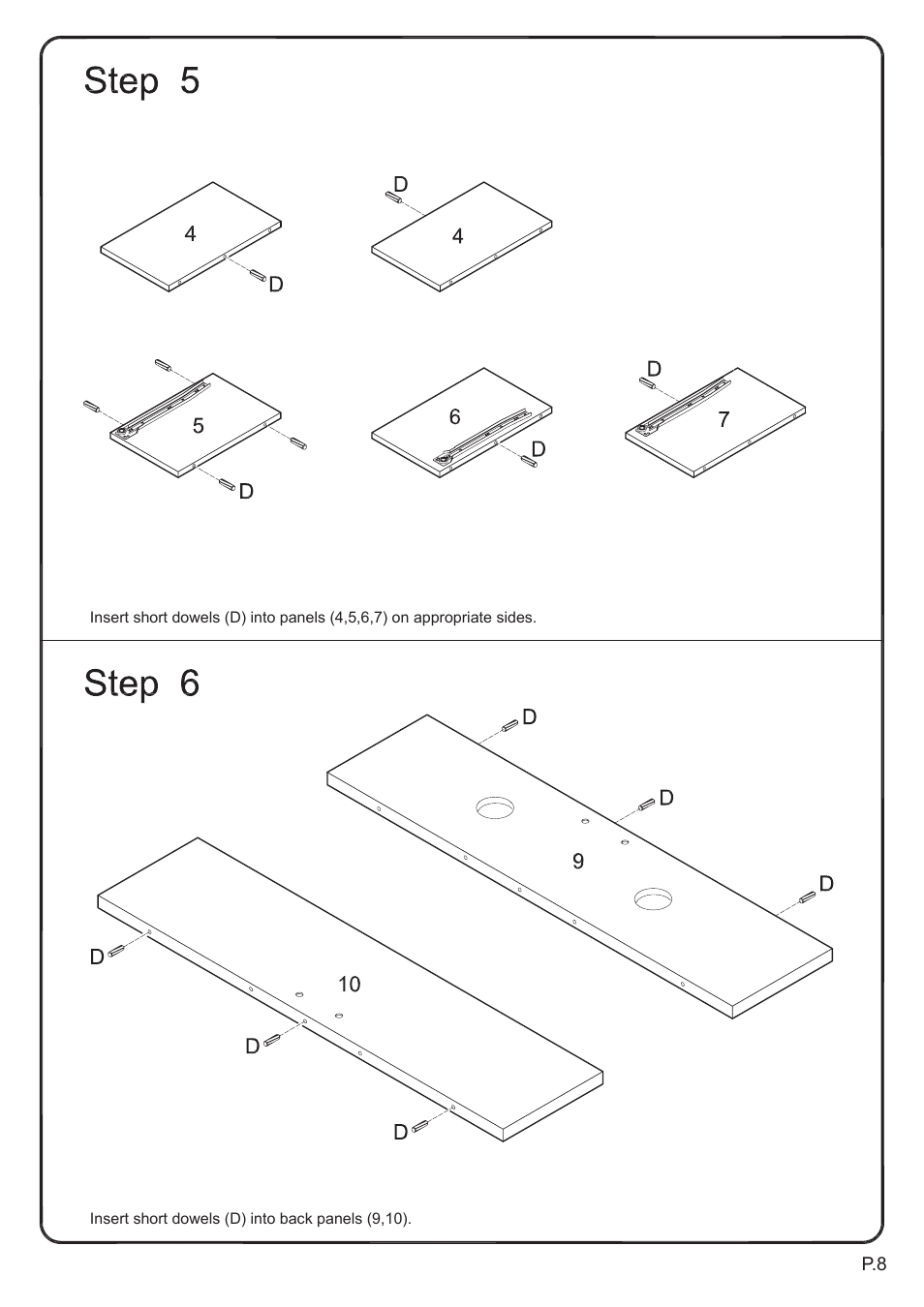 Walker Edison Furniture P60CMP-MT 60 TV Console User Manual | Page 8 / 18