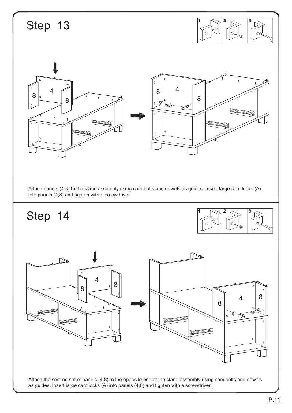 Walker Edison Furniture P60CMP 60 TV Console User Manual | Page 11 / 15