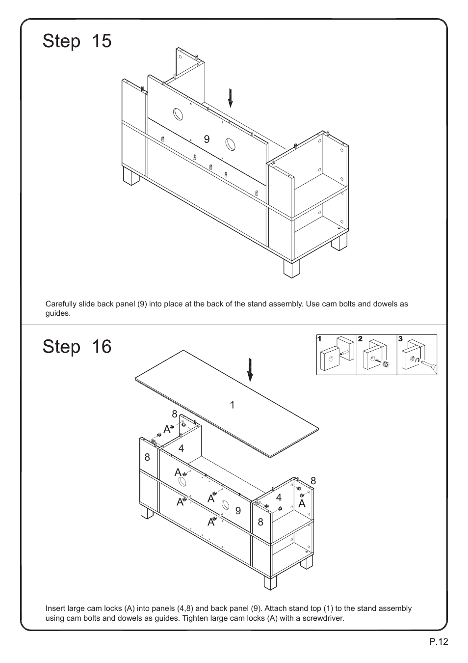 Walker Edison Furniture P60CMP 60 TV Console User Manual | Page 12 / 15