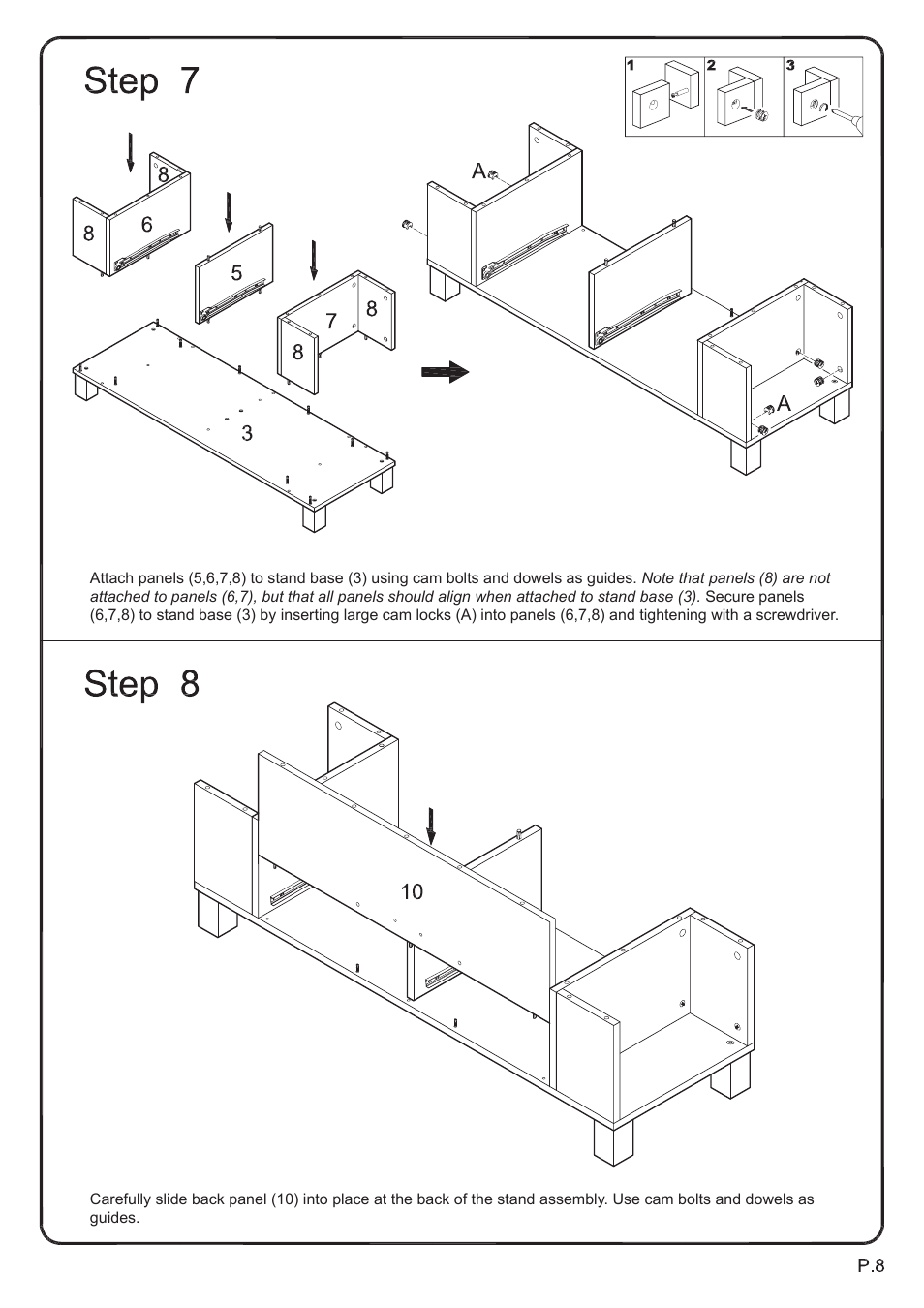 Walker Edison Furniture P60CMP 60 TV Console User Manual | Page 8 / 15