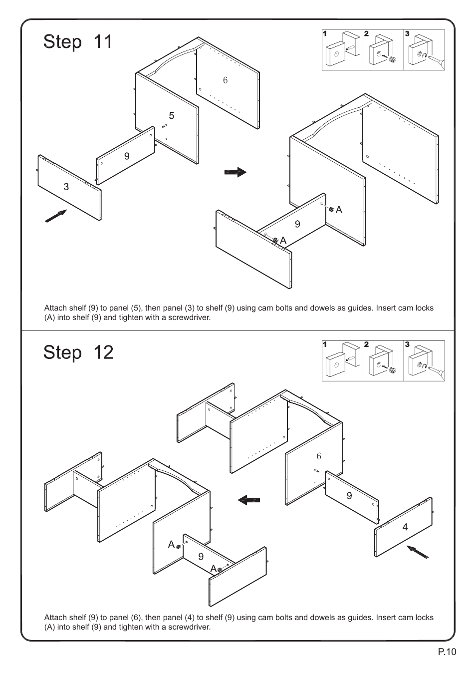 Walker Edison Furniture W60C73 60 Storage TV Console User Manual | Page 10 / 16