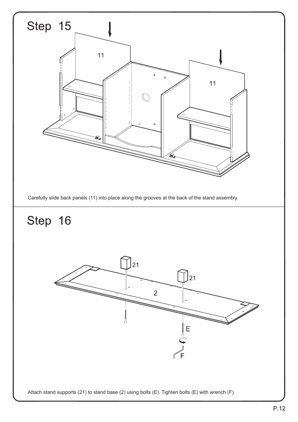 Walker Edison Furniture W60C73 60 Storage TV Console User Manual | Page 12 / 16