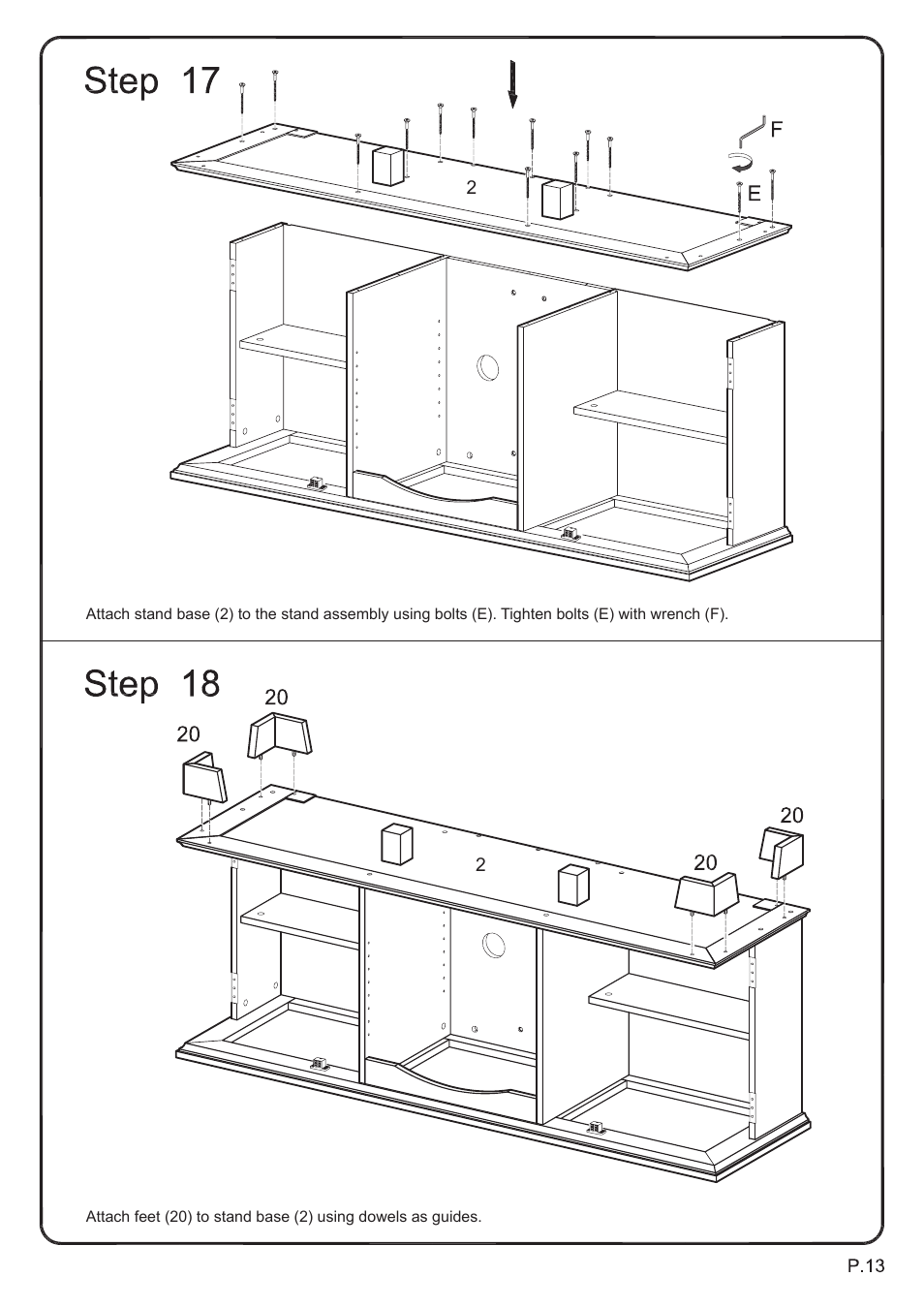 Walker Edison Furniture W60C73 60 Storage TV Console User Manual | Page 13 / 16