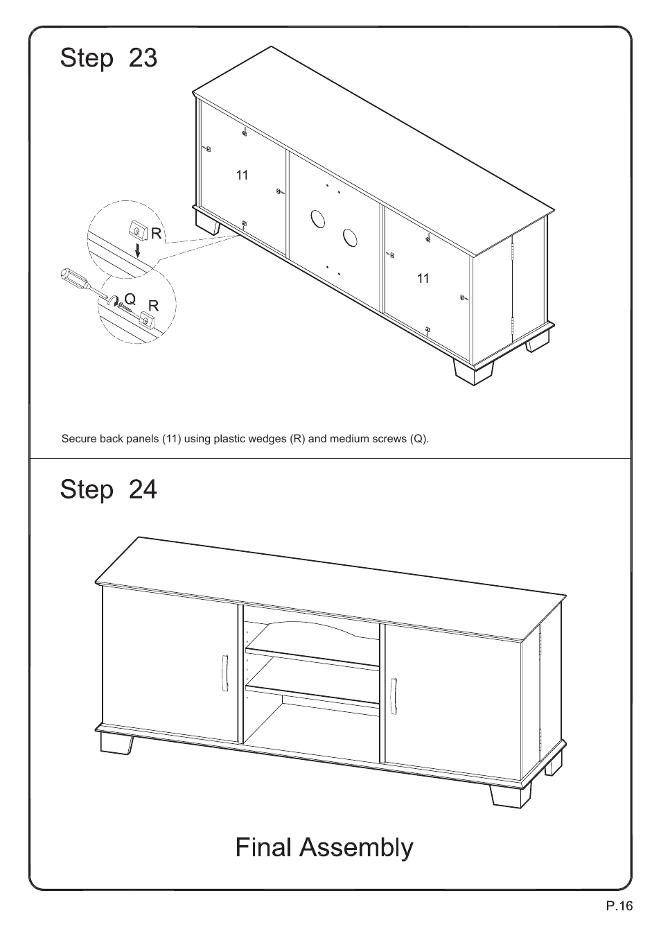 Walker Edison Furniture W60C73 60 Storage TV Console User Manual | Page 16 / 16
