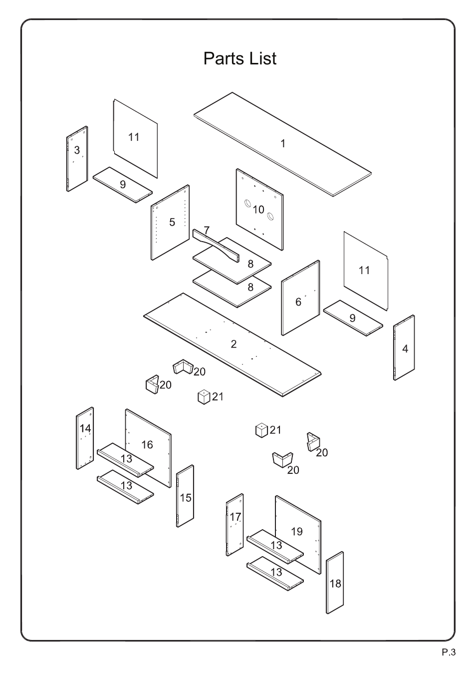 Walker Edison Furniture W60C73 60 Storage TV Console User Manual | Page 3 / 16