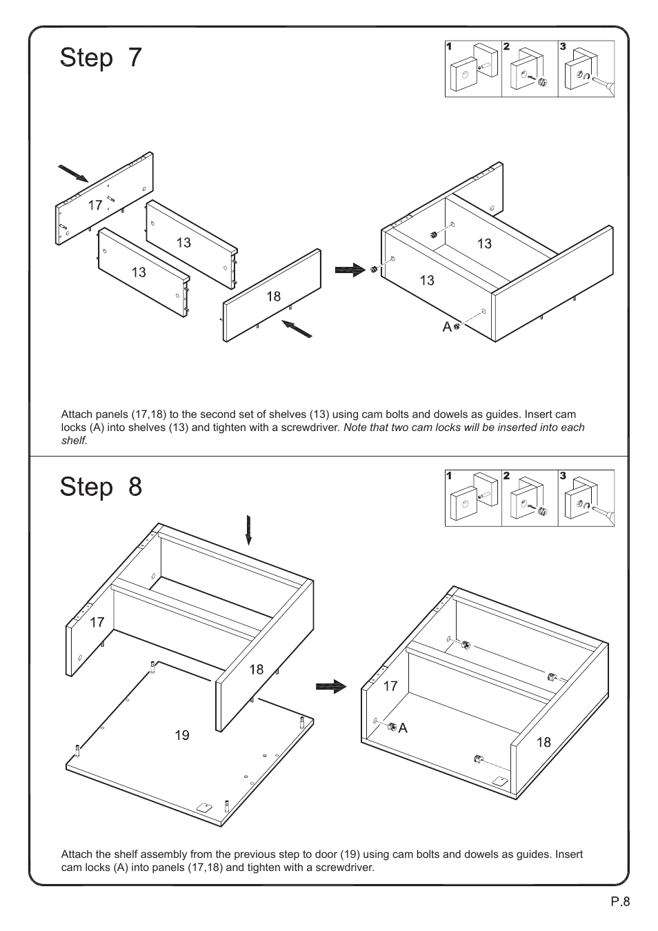 Walker Edison Furniture W60C73 60 Storage TV Console User Manual | Page 8 / 16