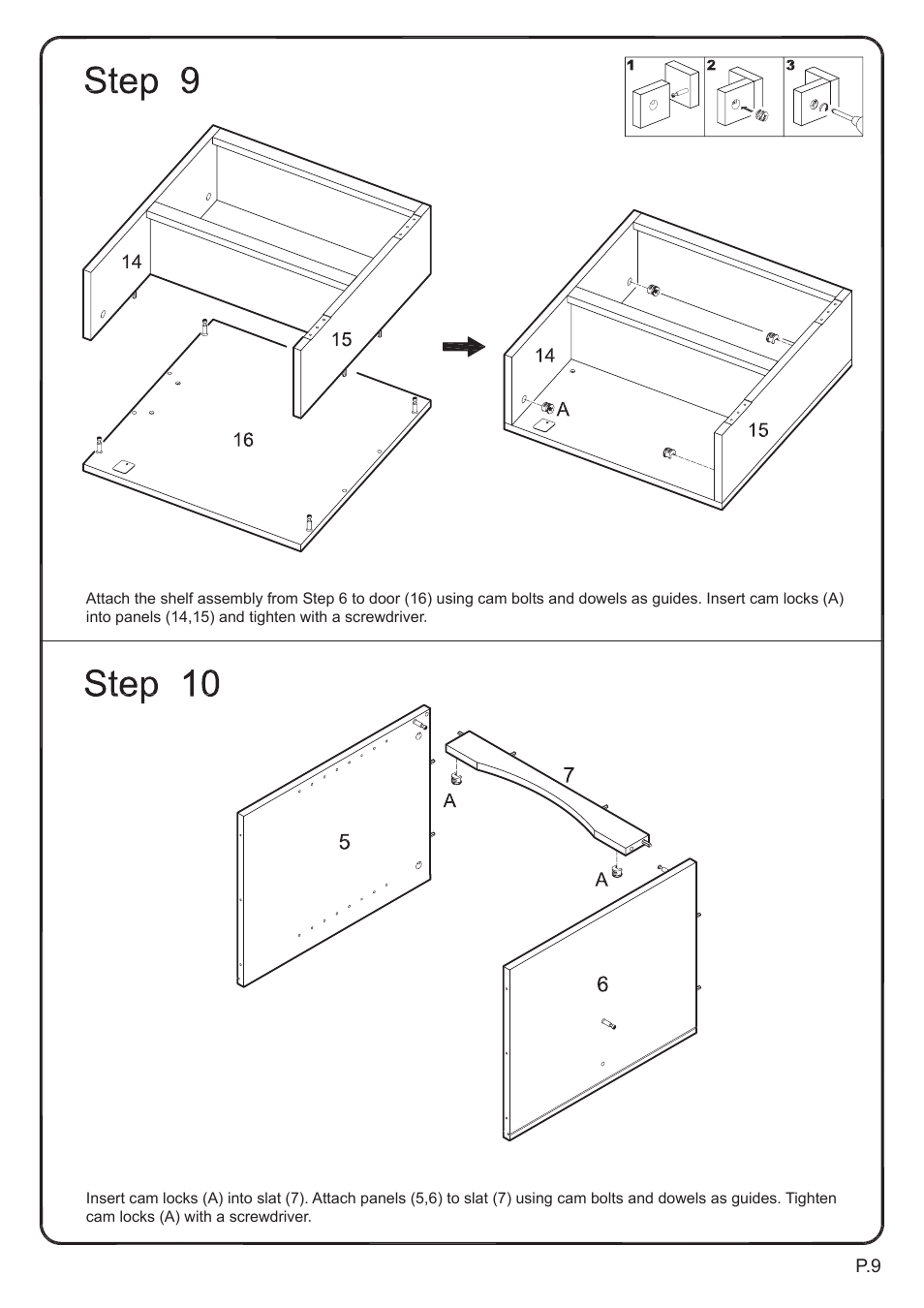 Walker Edison Furniture W60C73 60 Storage TV Console User Manual | Page 9 / 16