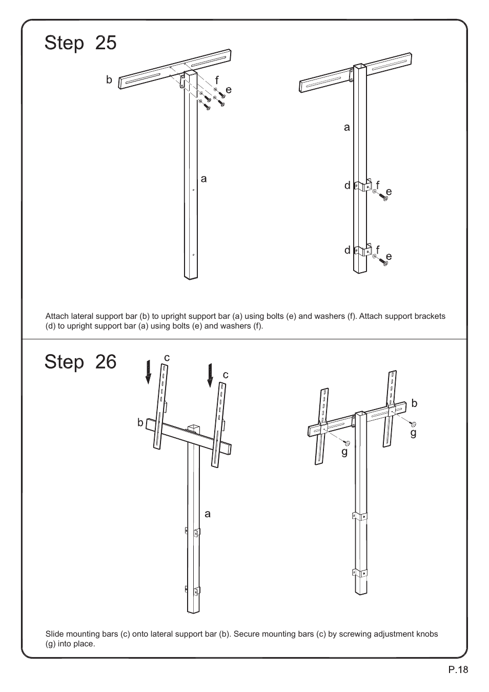 Walker Edison Furniture W60C73-MT 60 Jamestown TV Mount Console User Manual | Page 18 / 19