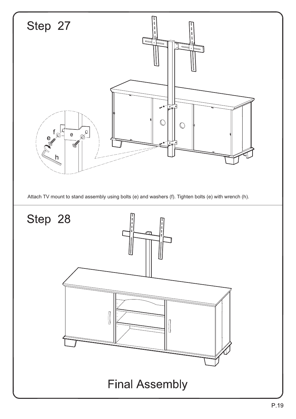 Walker Edison Furniture W60C73-MT 60 Jamestown TV Mount Console User Manual | Page 19 / 19