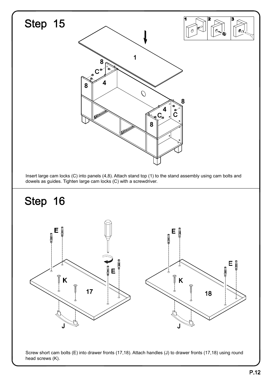 Walker Edison Furniture W44CMP 44 Columbus TV Console User Manual | Page 12 / 15