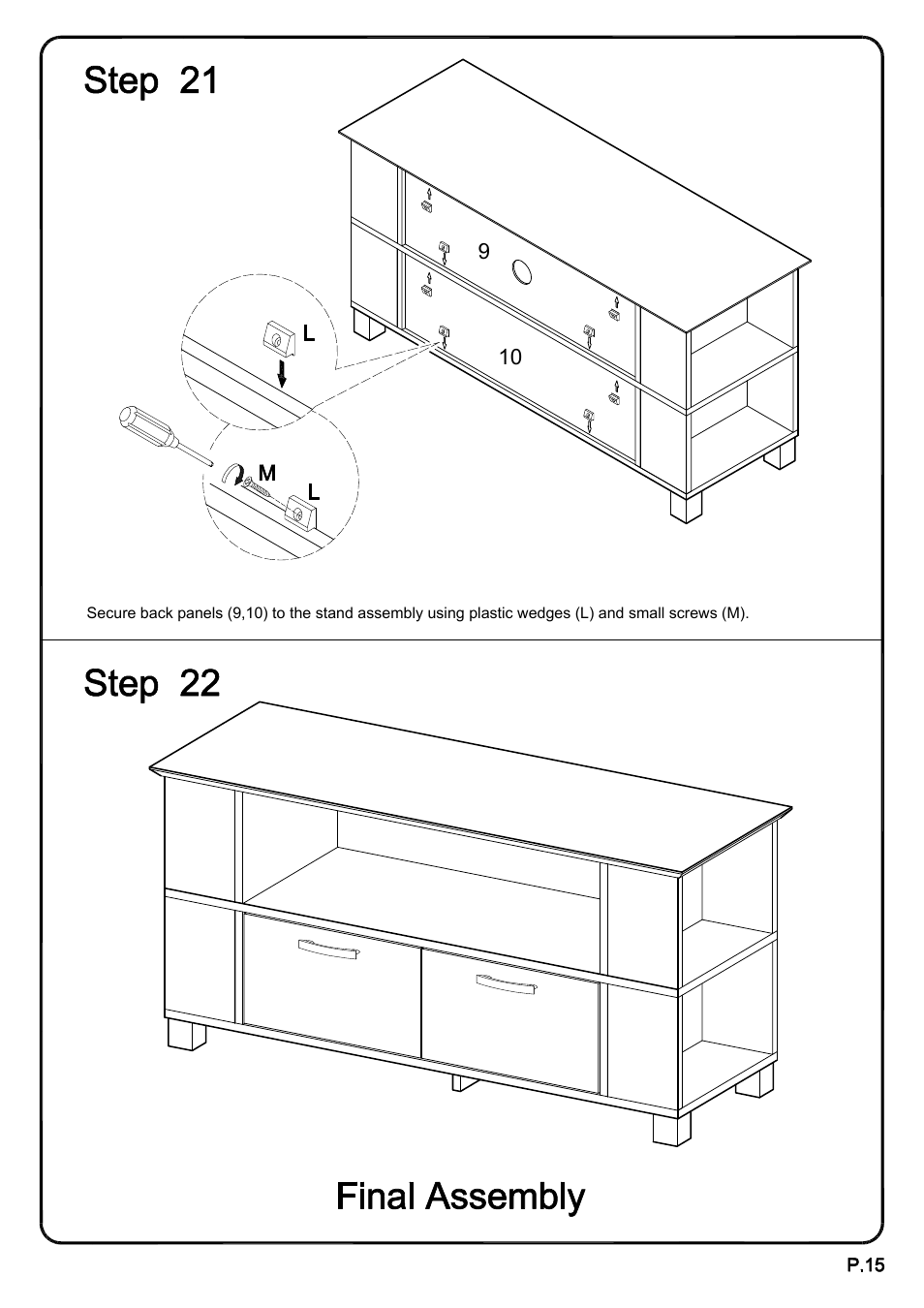 Walker Edison Furniture W44CMP 44 Columbus TV Console User Manual | Page 15 / 15