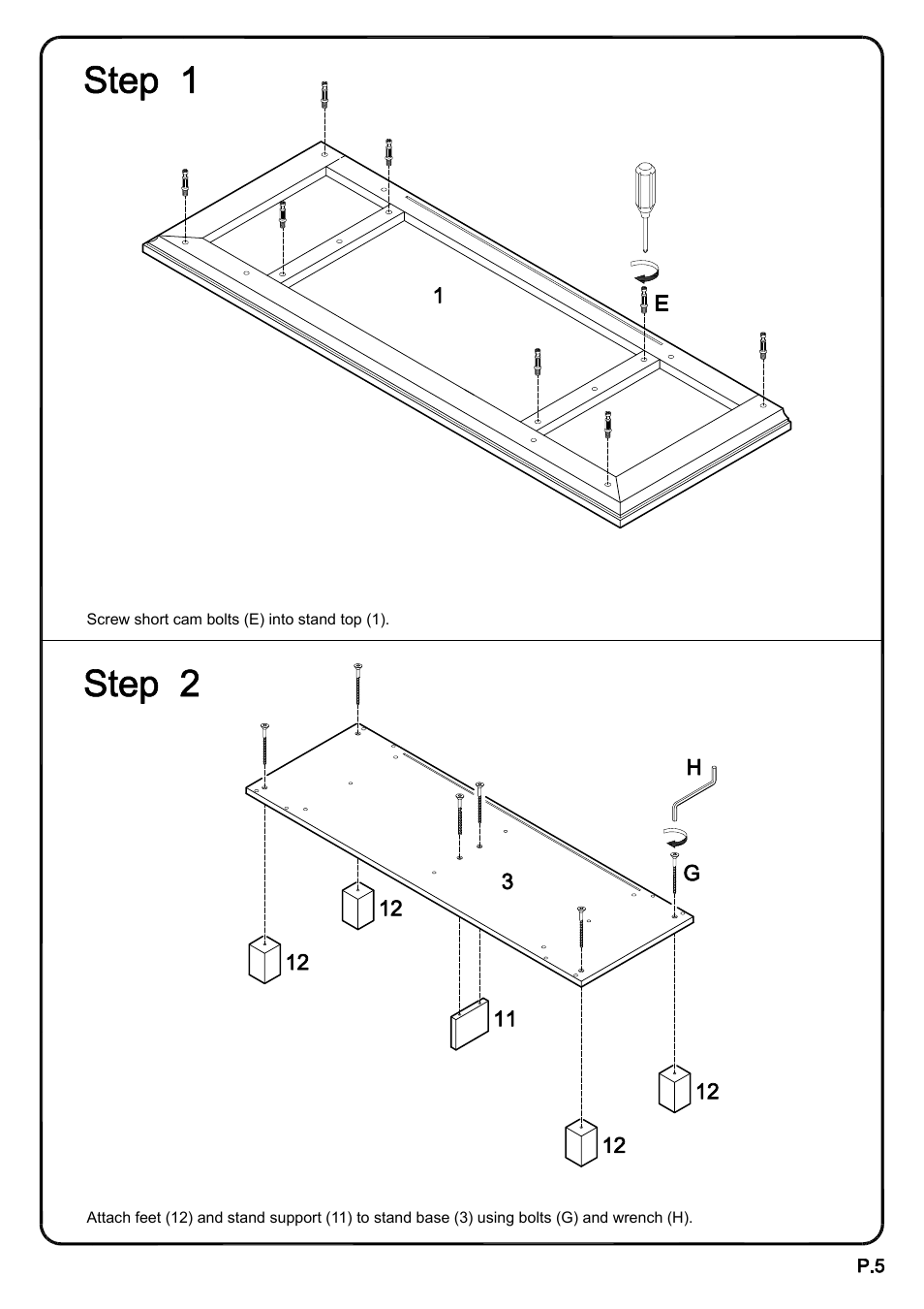 Walker Edison Furniture W44CMP 44 Columbus TV Console User Manual | Page 5 / 15