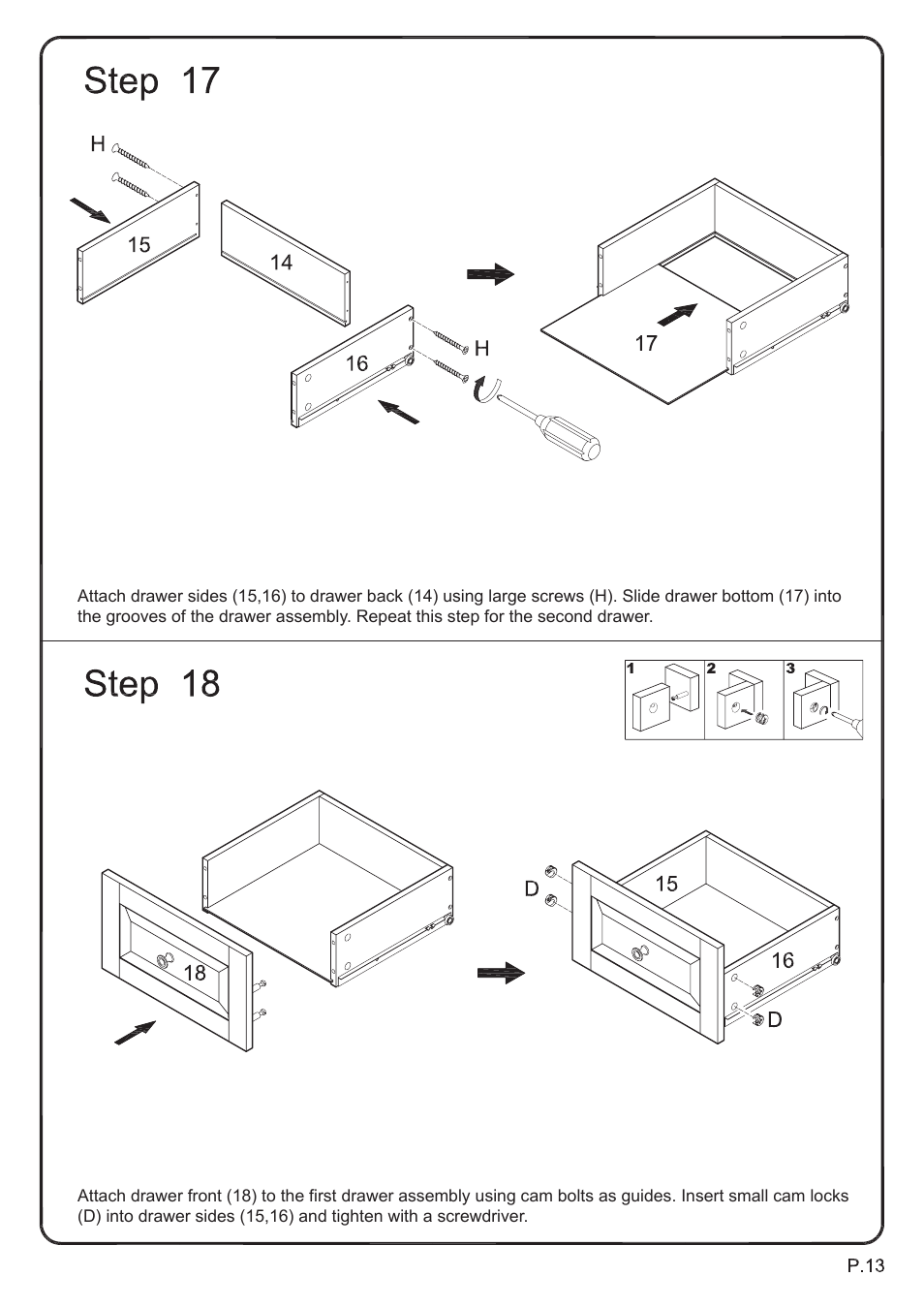 Walker Edison Furniture WQ44CMP 44 TV Console User Manual | Page 13 / 15