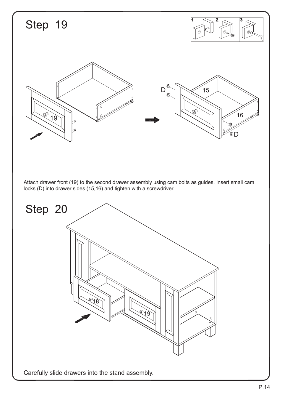 Walker Edison Furniture WQ44CMP 44 TV Console User Manual | Page 14 / 15