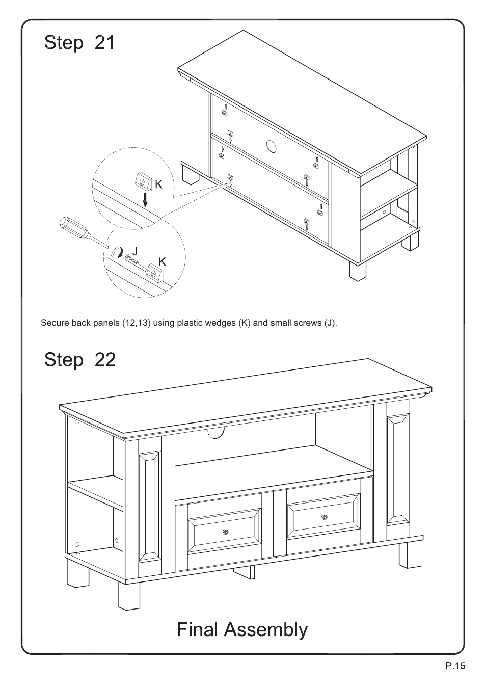 Walker Edison Furniture WQ44CMP 44 TV Console User Manual | Page 15 / 15