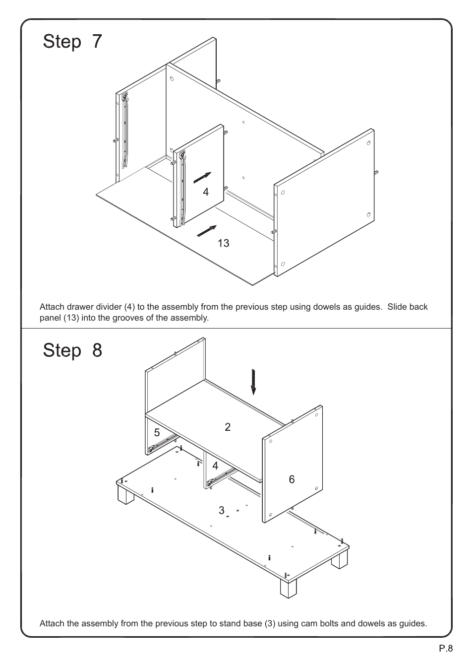 Walker Edison Furniture WQ44CMP 44 TV Console User Manual | Page 8 / 15