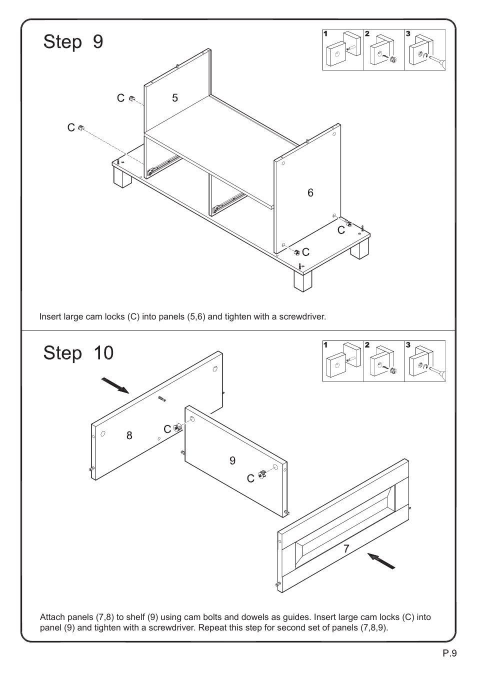 Walker Edison Furniture WQ44CMP 44 TV Console User Manual | Page 9 / 15
