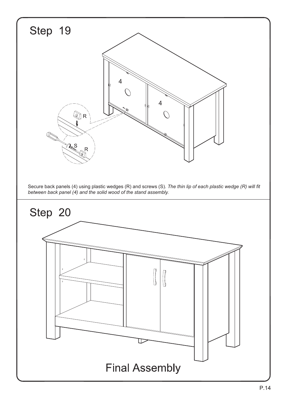 Walker Edison Furniture W44COS 44 Castillo TV Console User Manual | Page 14 / 14