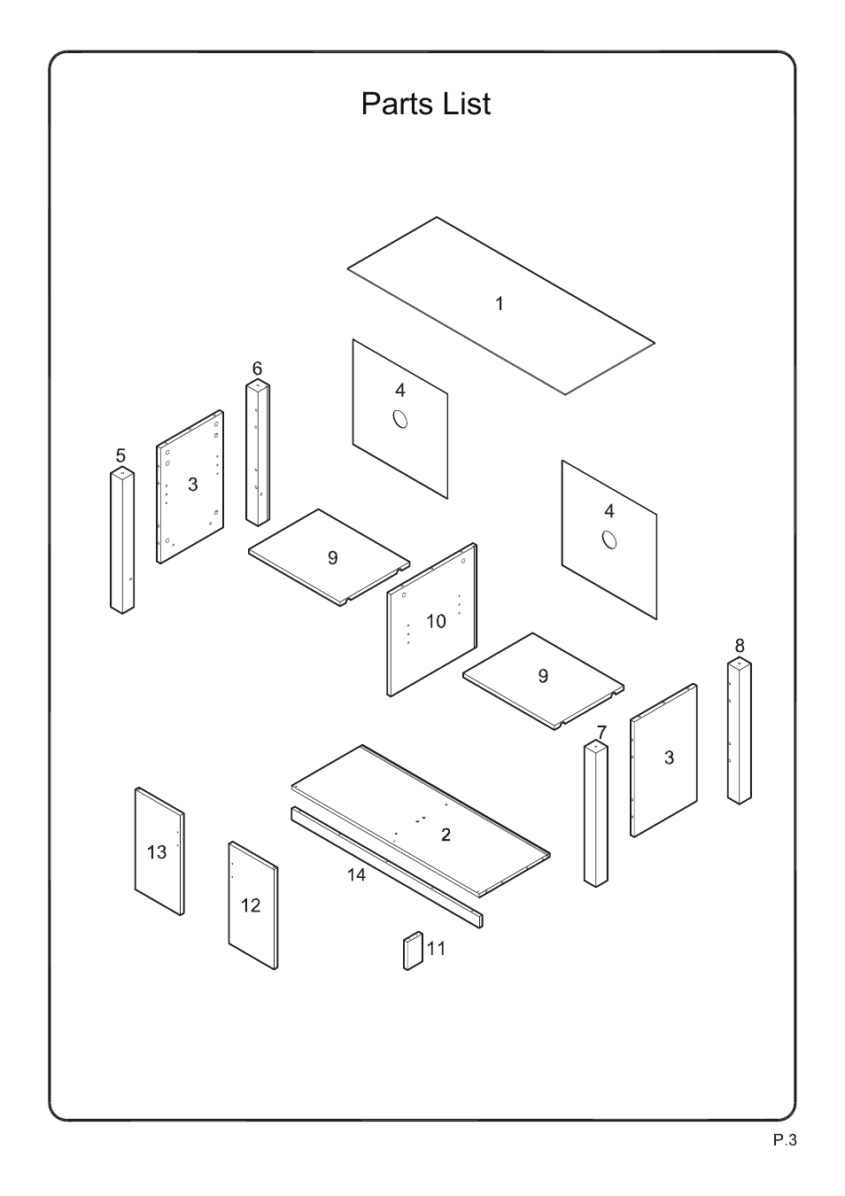 Walker Edison Furniture W44COS 44 Castillo TV Console User Manual | Page 3 / 14