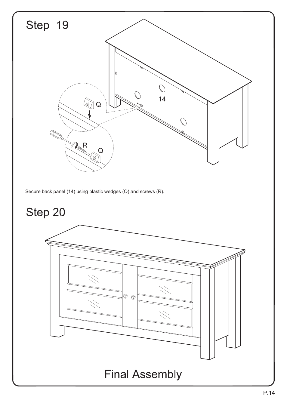 Walker Edison Furniture WQ44CFD 44 Coronado TV Console User Manual | Page 14 / 14