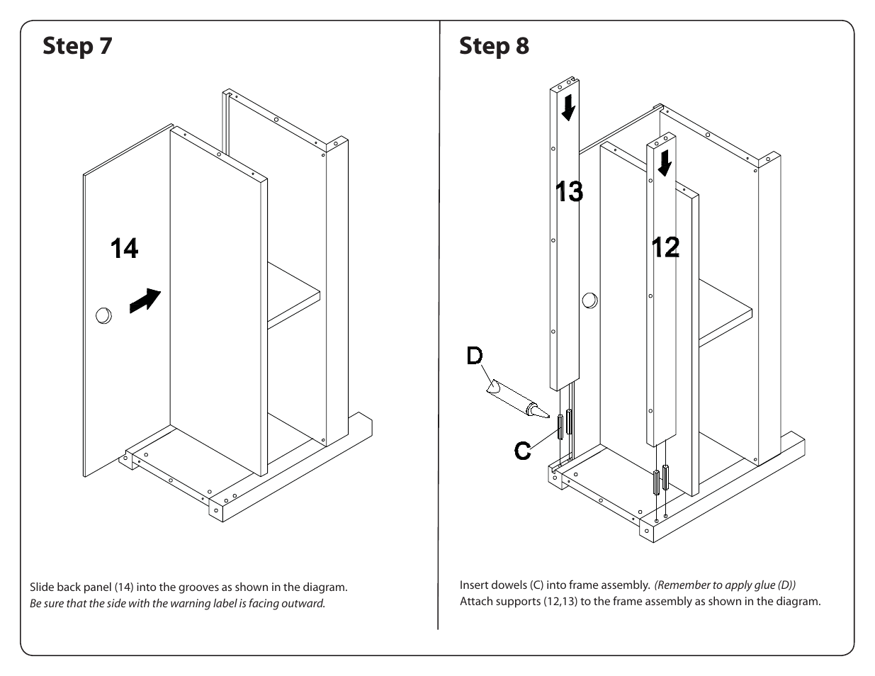 Step 7 step 8 | Walker Edison Furniture W44CFDBL 44 Coronado TV Console User Manual | Page 8 / 12