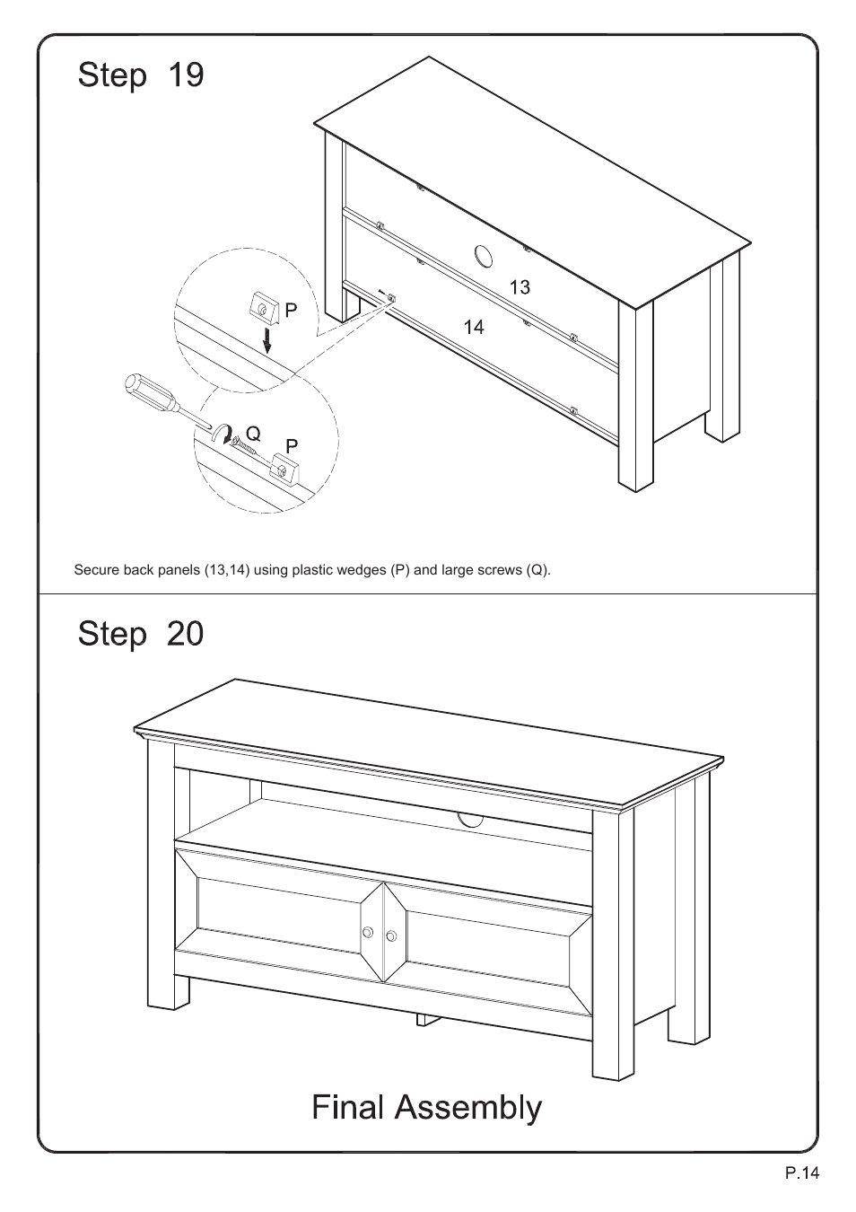 Walker Edison Furniture W44CS 44 Cortez TV Console User Manual | Page 14 / 14