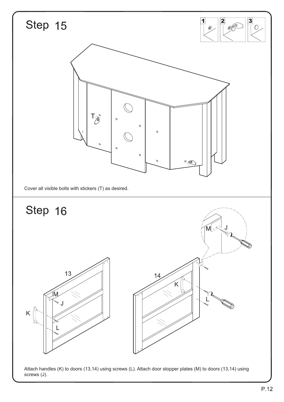 Walker Edison Furniture W44CCR 44 Cordoba Corner TV Console User Manual | Page 12 / 14