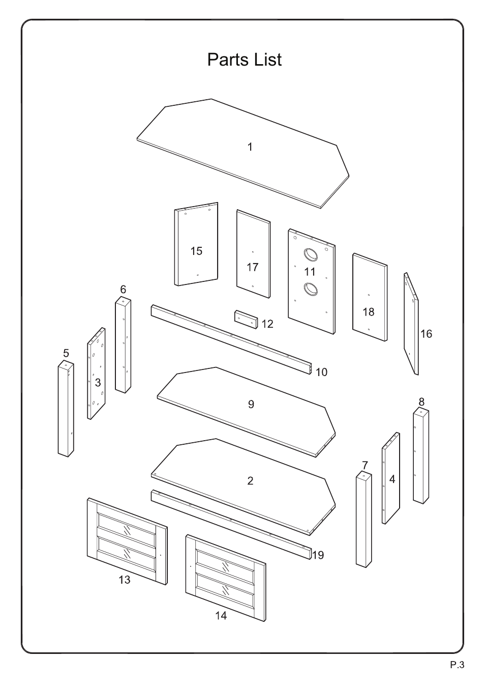 Walker Edison Furniture W44CCR 44 Cordoba Corner TV Console User Manual | Page 3 / 14