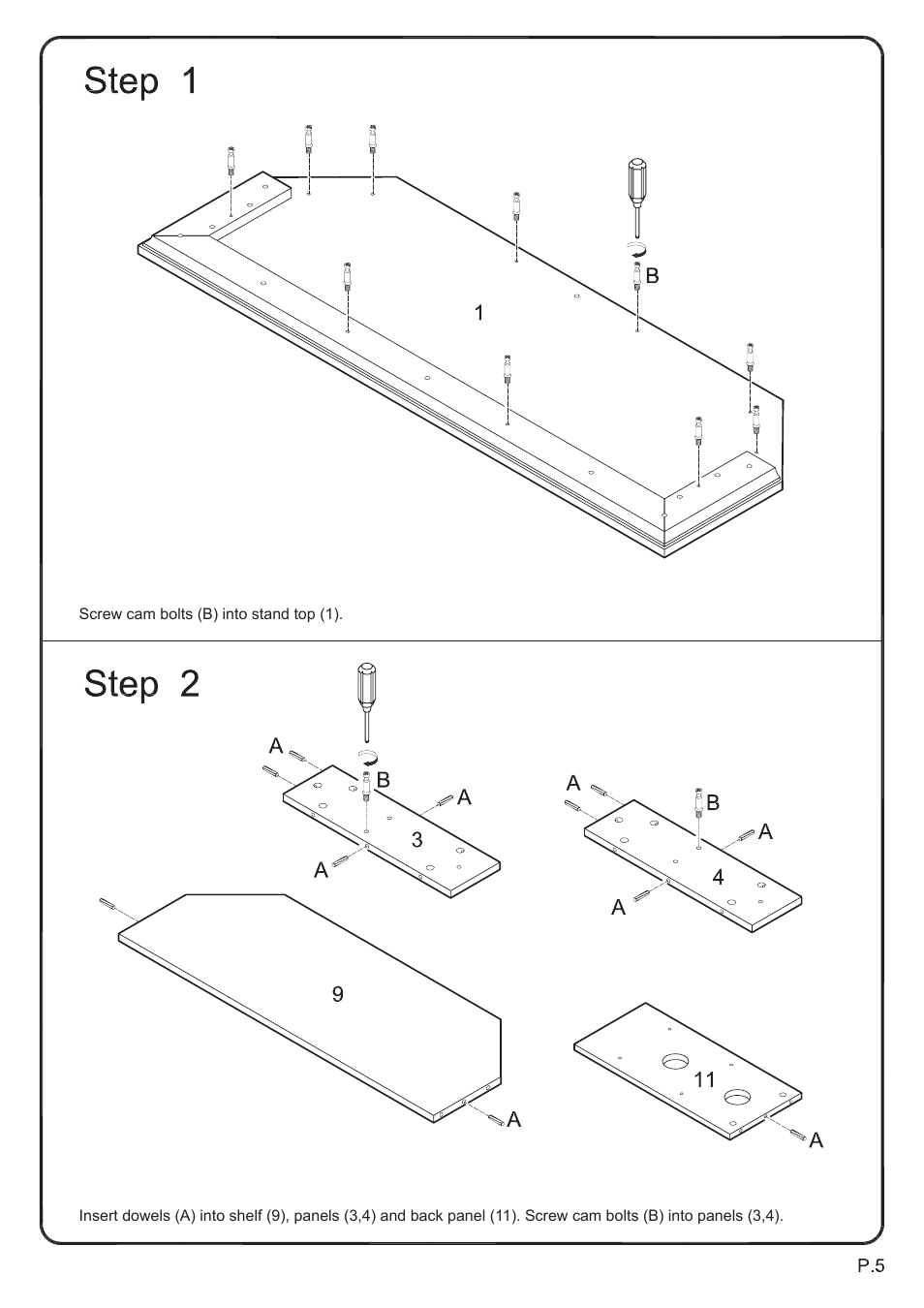 Walker Edison Furniture W44CCR 44 Cordoba Corner TV Console User Manual | Page 5 / 14