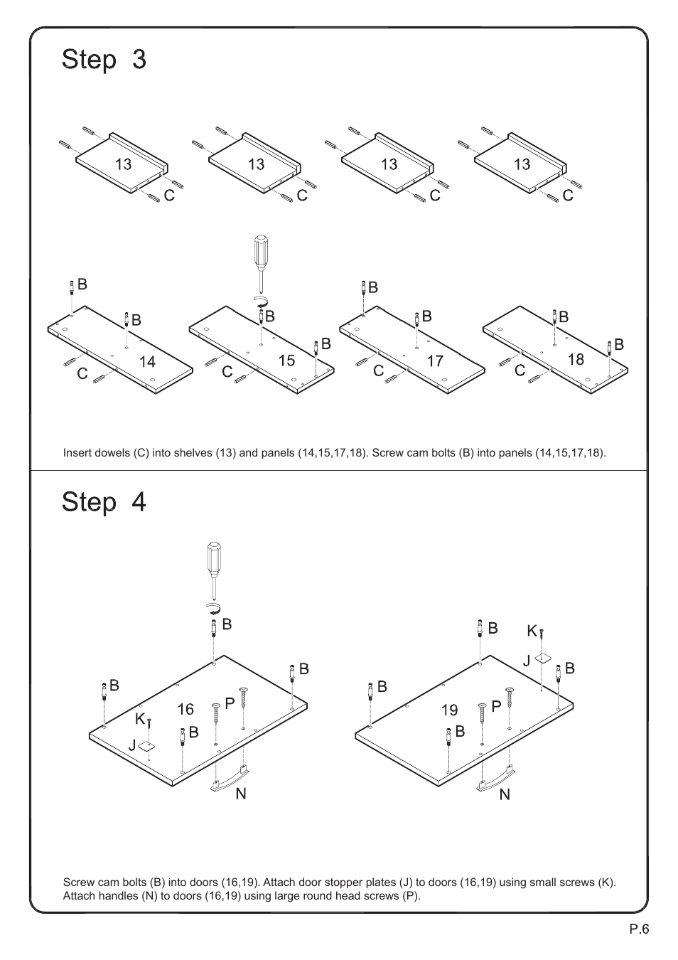 Walker Edison Furniture W42C77 Morristown 42 TV Console User Manual | Page 6 / 16