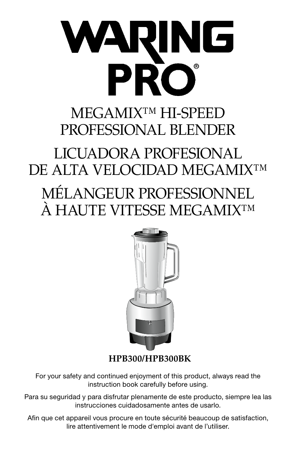 Waring Pro HPB300 User Manual | 13 pages