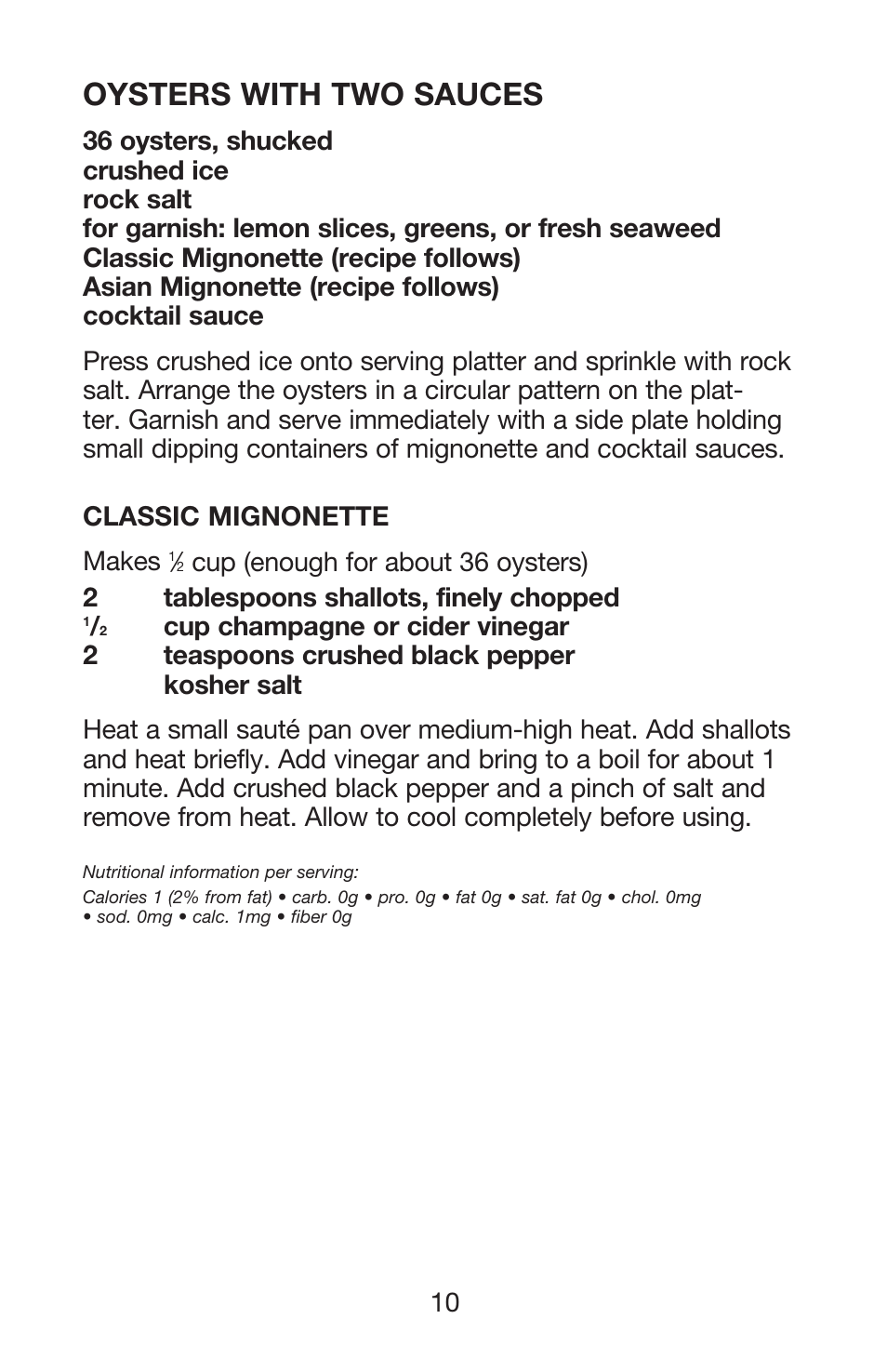 Oysters with two sauces | Waring Pro IC70 User Manual | Page 11 / 12