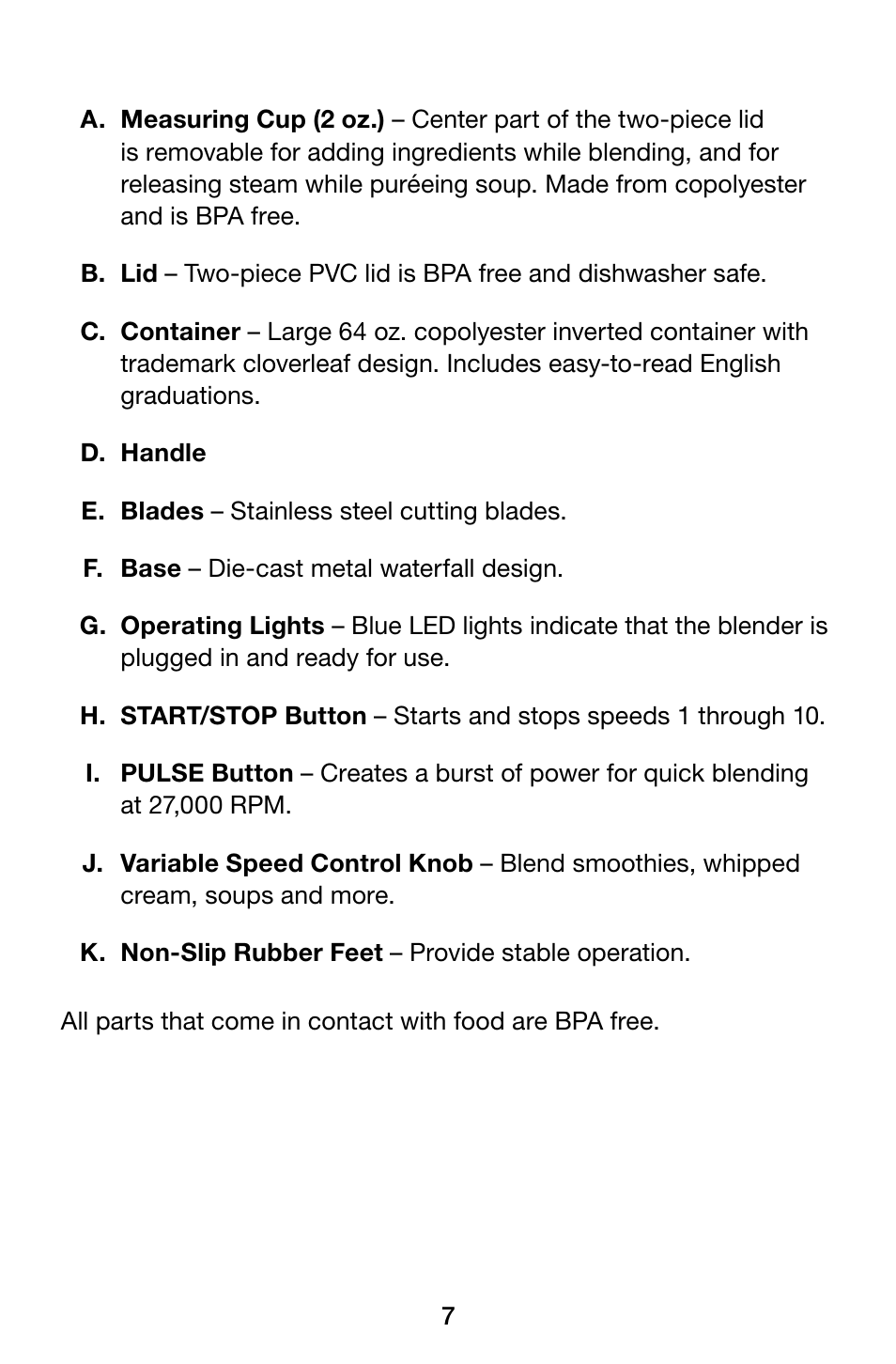 Waring Pro MBB1000 User Manual | Page 7 / 12
