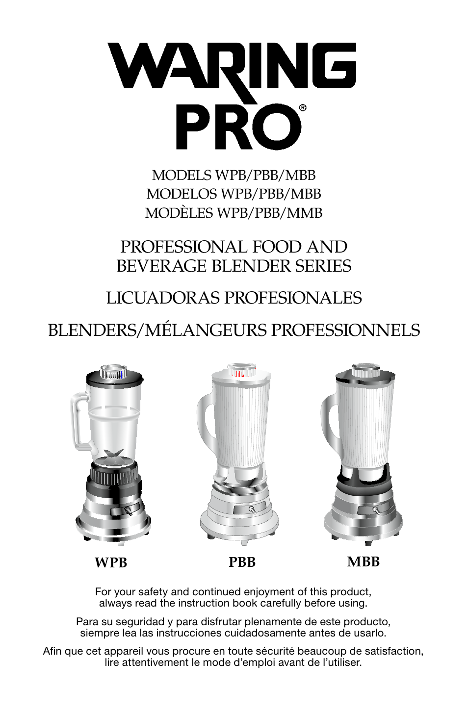 Waring Pro WPB80BC User Manual | 23 pages