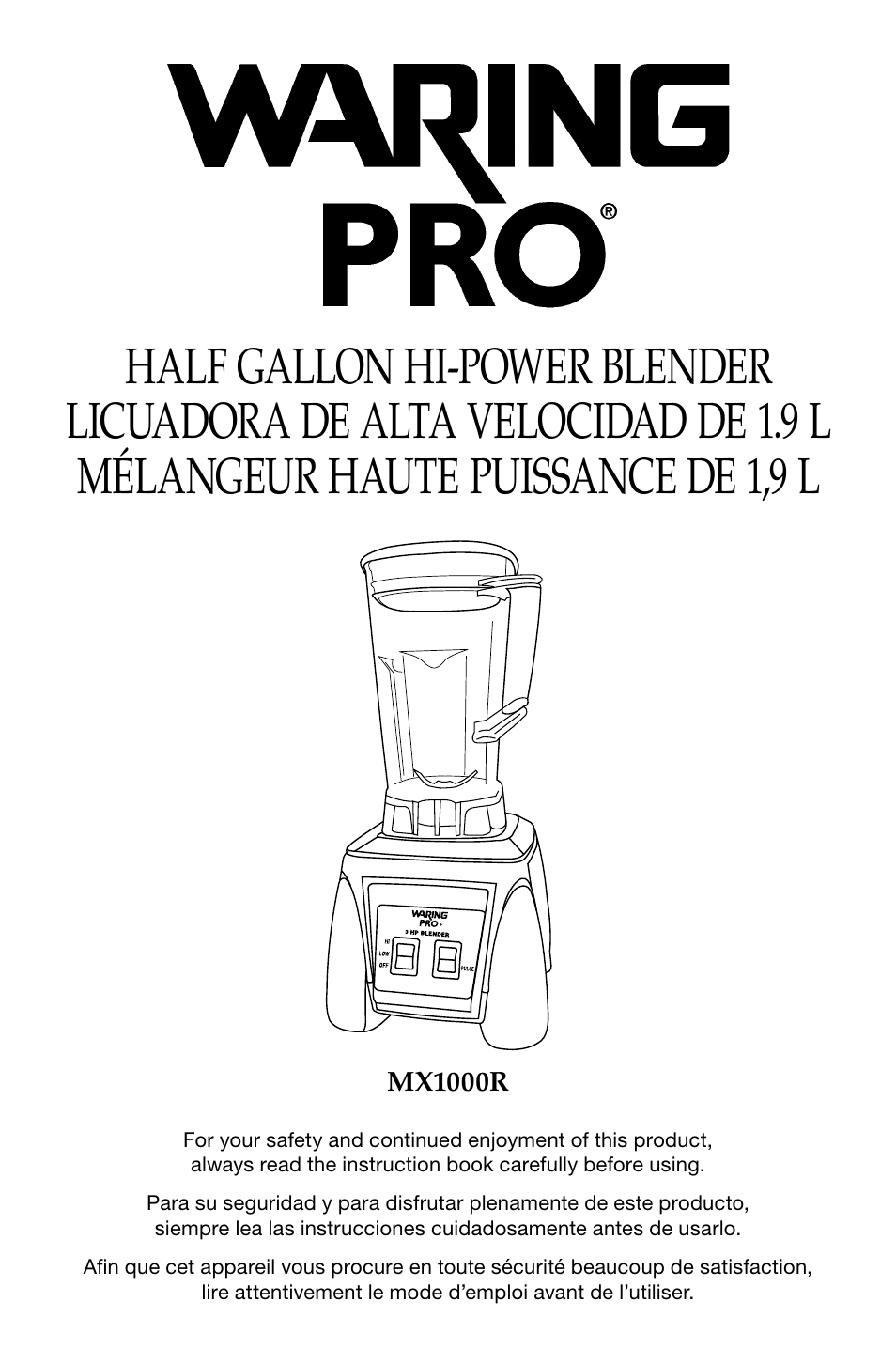 Waring Pro MX1000RXT User Manual | 11 pages