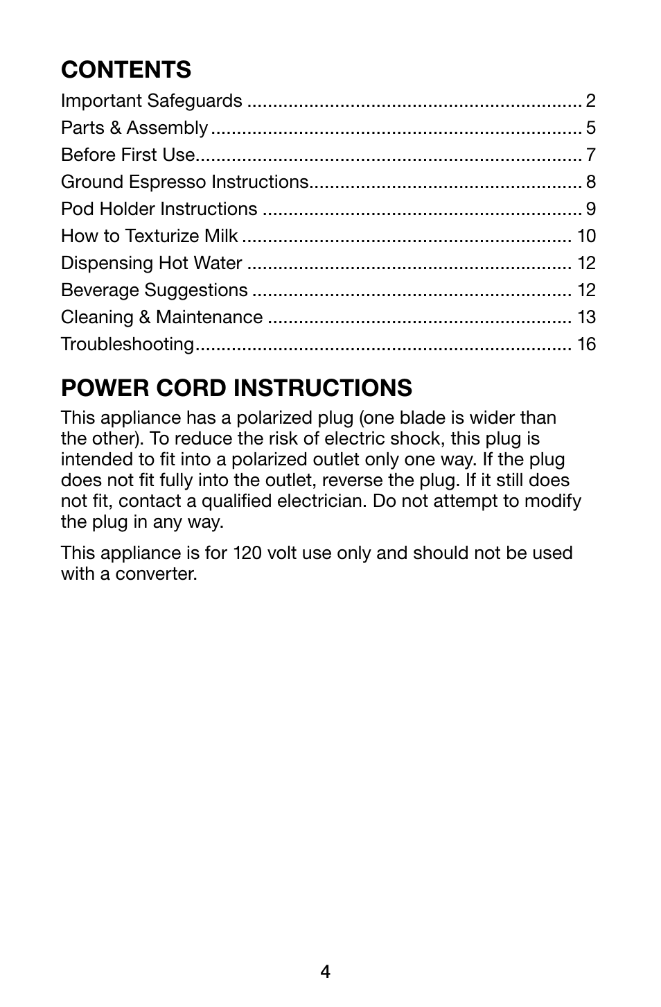 Waring Pro ES1500 User Manual | Page 4 / 20