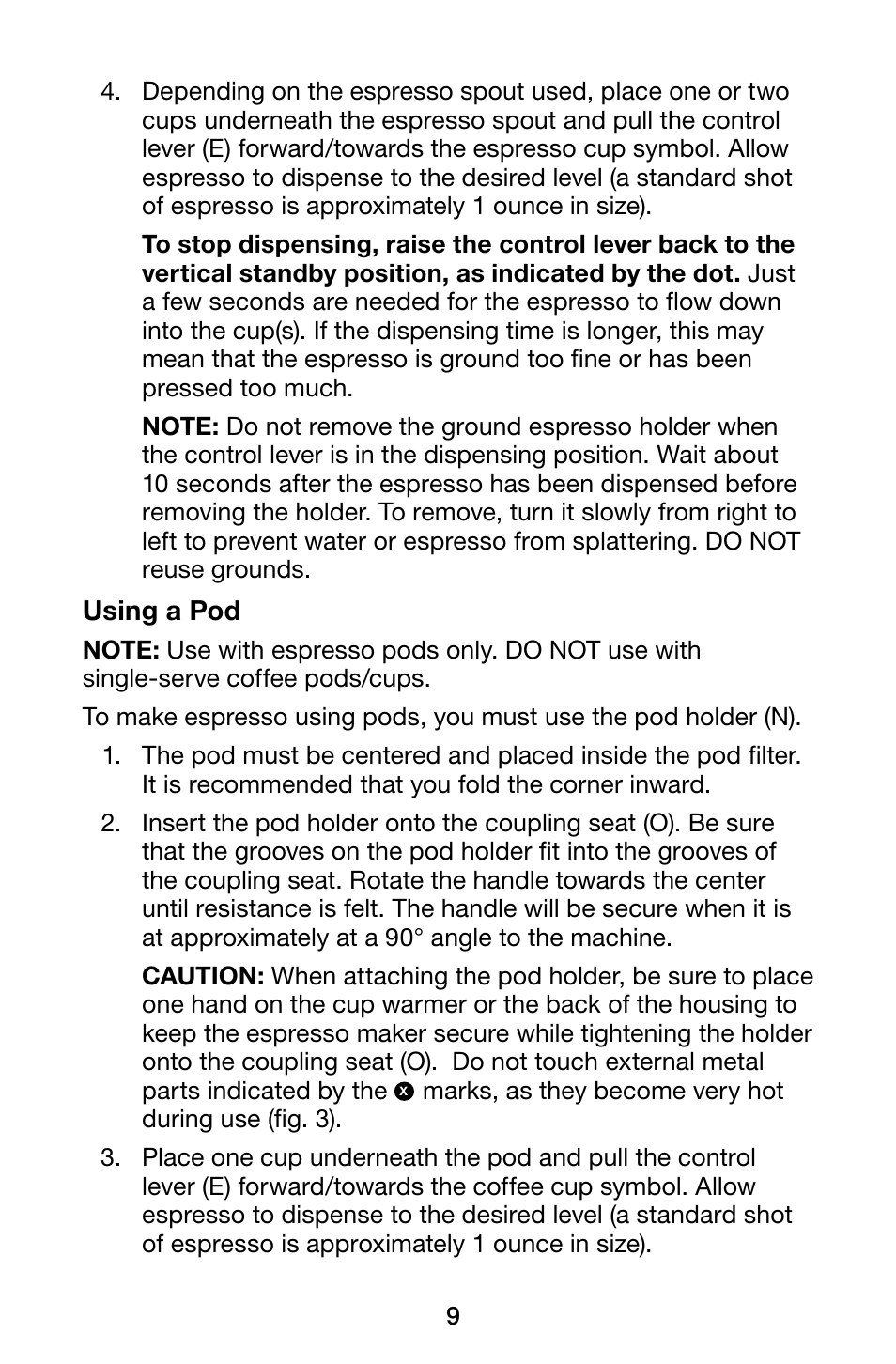 Waring Pro ES1500 User Manual | Page 9 / 20