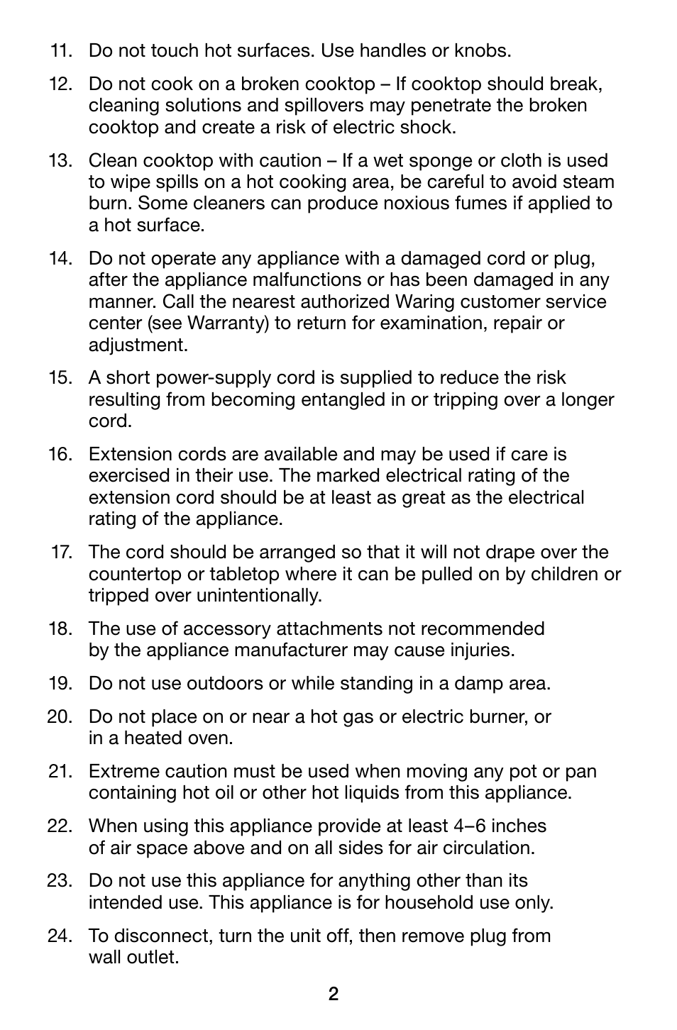 Waring Pro ICT200 User Manual | Page 3 / 8
