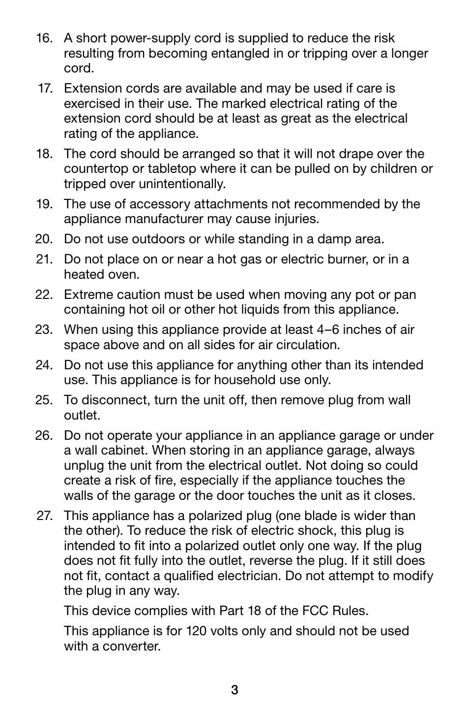 Waring Pro ICT400 User Manual | Page 3 / 8