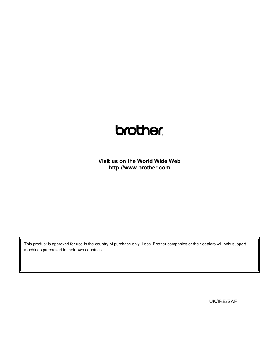 Brother uk/ire/saf | Brother DCP 8060 User Manual | Page 182 / 182