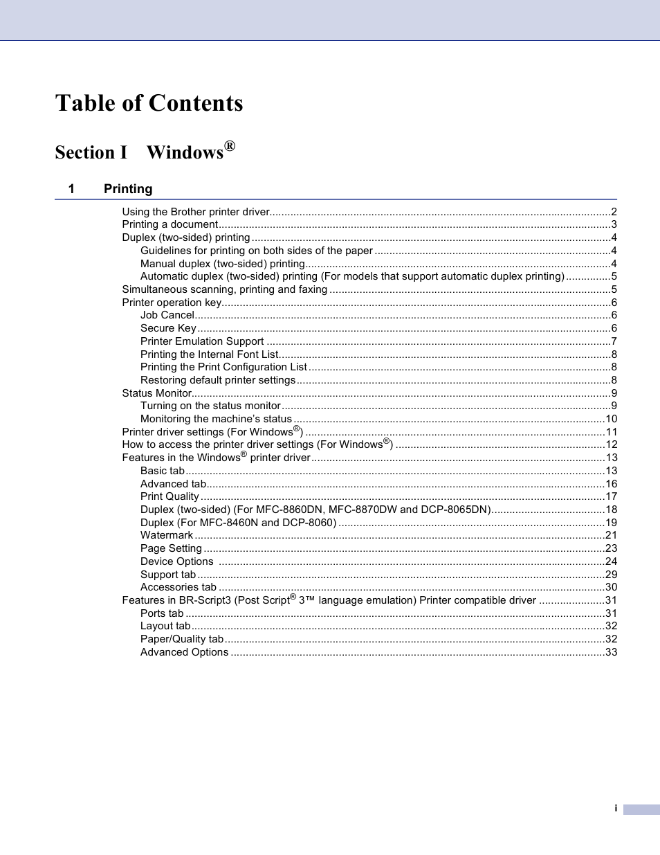 Brother DCP 8060 User Manual | Page 2 / 182