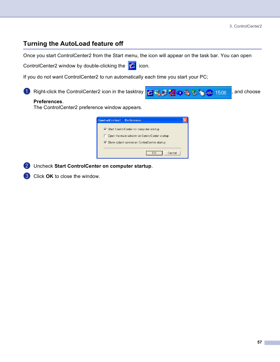 Turning the autoload feature off | Brother DCP 8060 User Manual | Page 63 / 182