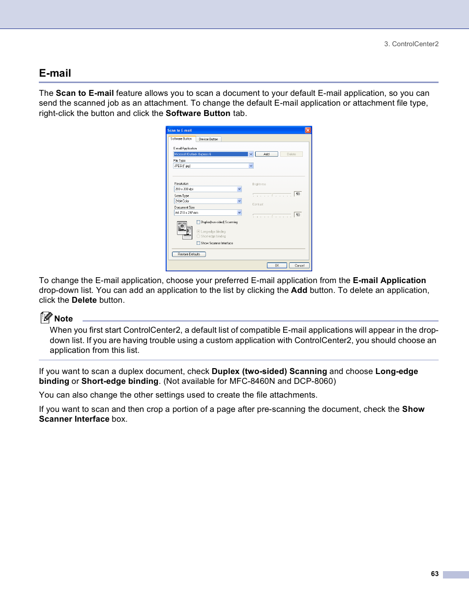 E-mail | Brother DCP 8060 User Manual | Page 69 / 182